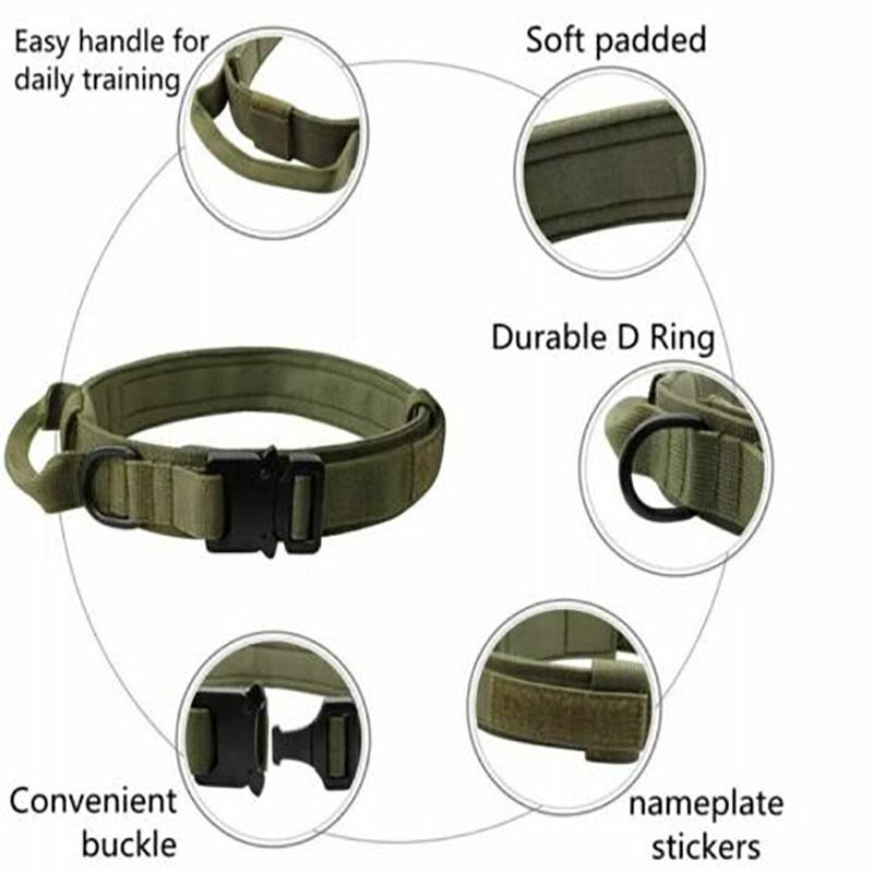 3 Colors Military Tactical Pet Collar Nylon Luxury Pet Training Dog Collar for Medium and Large Dogs
