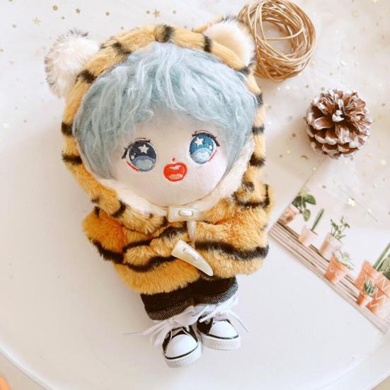 Одежда для куклы Платье с тигровым узором Наряд из ткани для переодевания Красивое пальто с капюшоном и брюки для куклы 20 см