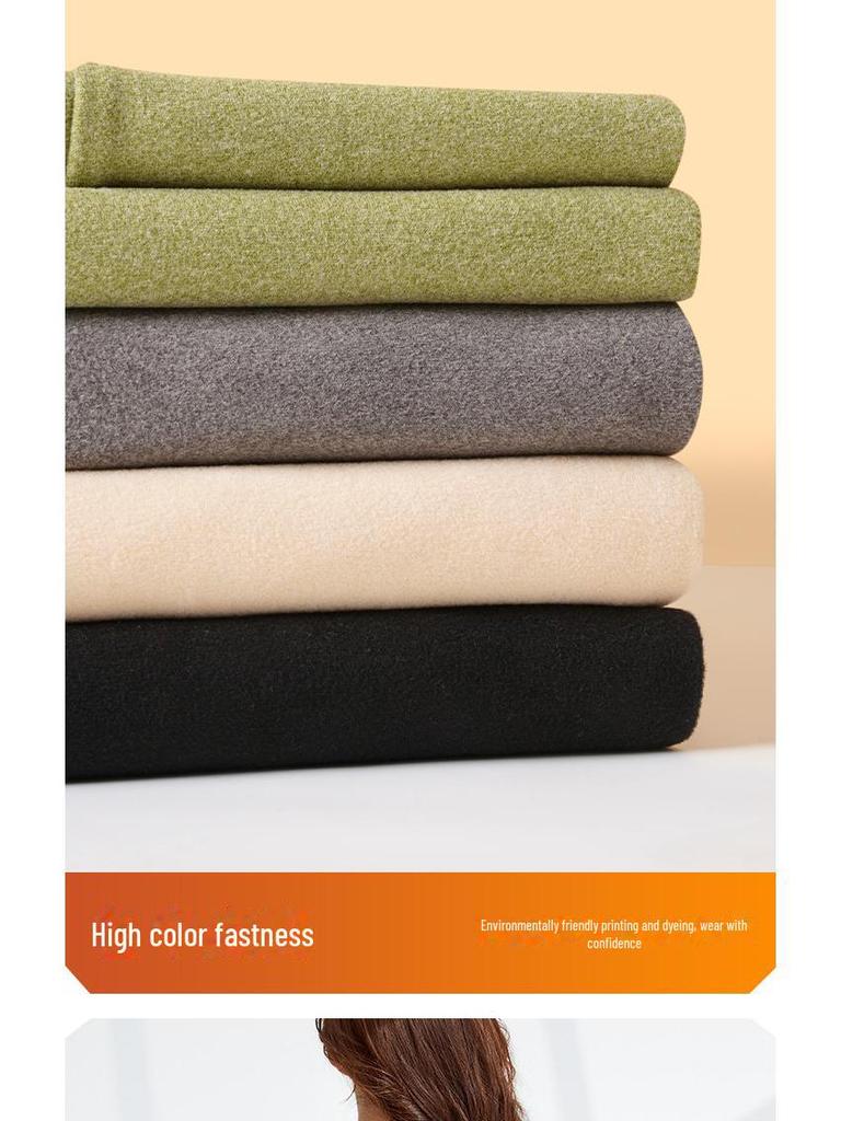 Женский двухсторонний бархатный термобелье - самонагревающийся, бесшовный топ с длинными рукавами и брюки для осени/зимы