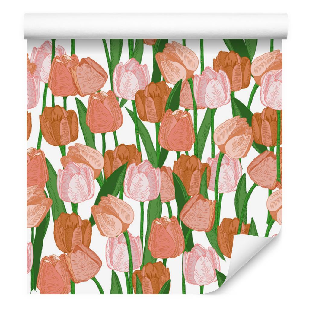 Spring Tulips Vintage Wallpaper for Living Room and Bedroom 50x1000