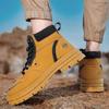 Mens Chunky Sole Work Boots Martin Style Casual High Top Shoes Anti-Slip Rubber Winter Wear