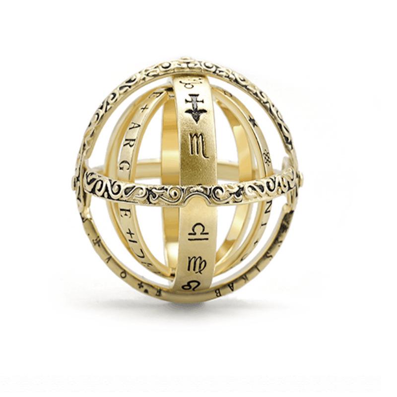 Vintage Rotating Astronomical Ball Ring - European & American Couple Jewelry