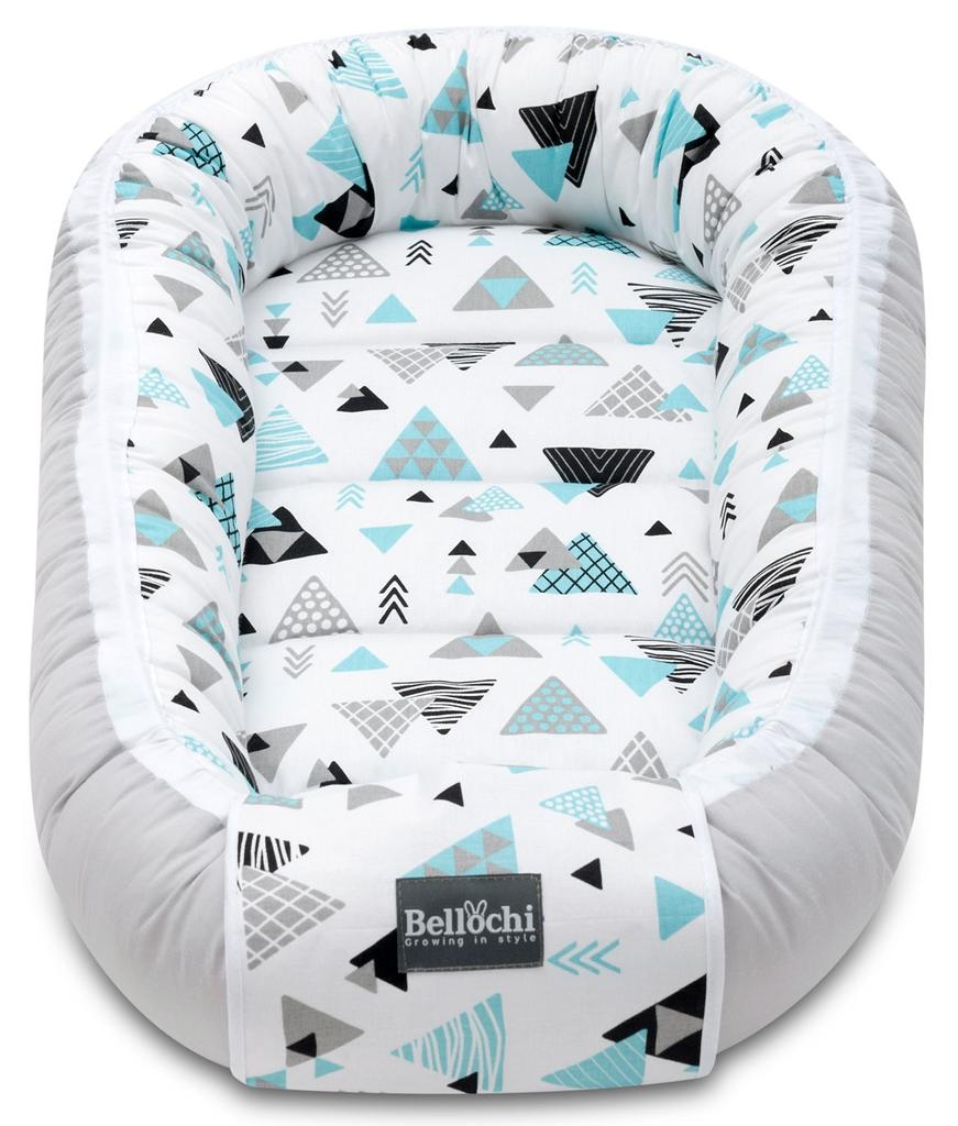 Bellochi Детская капсула для сна Baby Nest Pod для новорожденных — 100% хлопок — сертифицирован Oeko-TEX — 90x60x12 см — с защитными краями — tresor