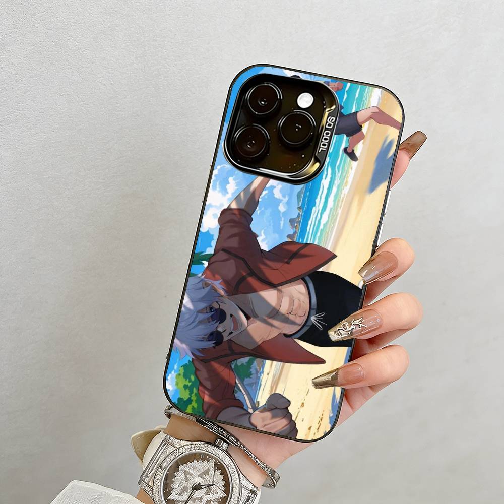 Jujutsu Kaisen Group Photo Phone Case For iPhone 17,16,15,14,13,12,11 Plus,Pro Max,XS,Colorful Silver Black Cover