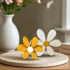 2 Pcs 3D Daisies Decorations Wooden Rustic Flower Centerpieces Freestanding Flower Ornaments Shelf Sitter for Nursery Bedroom or Living Room