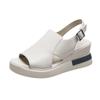 Muffin Thick-soled Wedge Sandals for Women's Summer Wear 2025 After Empty One-word Buckle Cool Slippers Large Size High-heeled Sandals for Women