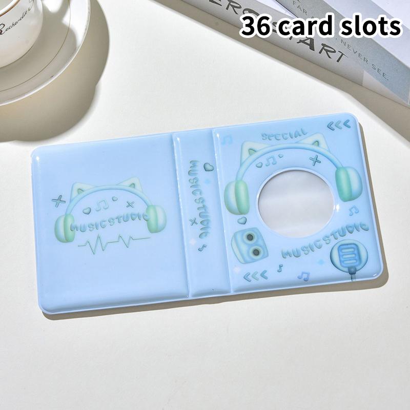 Милый фотоальбом 3 дюйма, чехол для хранения фотографий с гарнитурой, папка для карточек Kpop, держатель для карточек с именами, 36 карманов