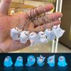 Cute Noctilucent Little Ghost Resin Keychain For Women Keyring Bag Charm Pendant Car Airpods Box Key Accessories Halloween