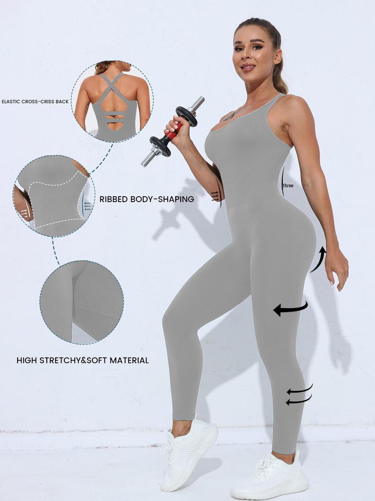 Популярный женский бесшовный комбинезон для йоги - эластичная, обтягивающая спортивная одежда для фитнеса