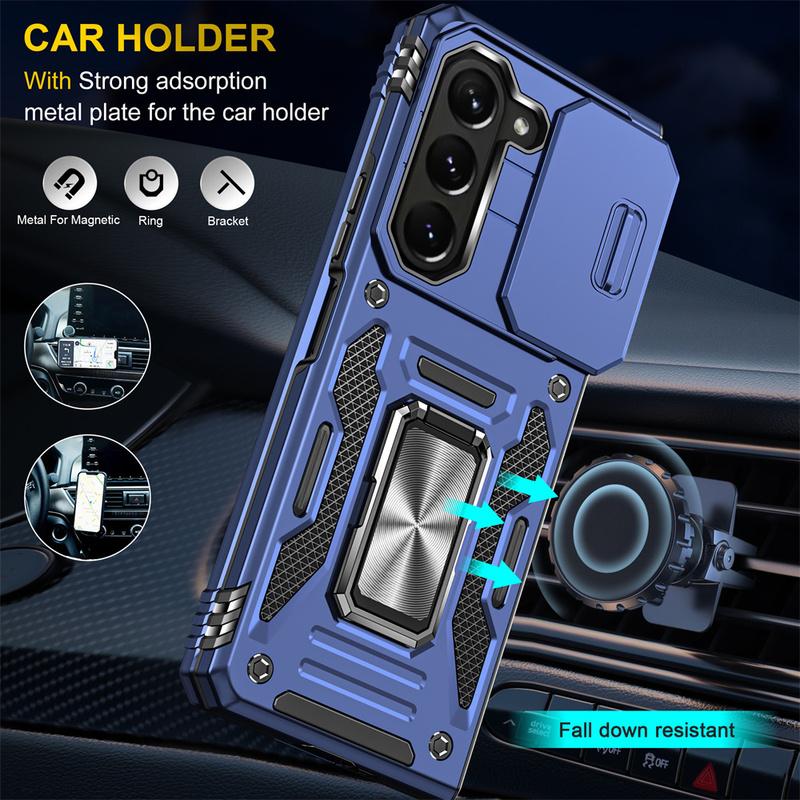 Z Fold7 5G 2025 Shockproof Case For Samsung Galaxy Z Fold 7 Armor Camera Slide Ring Back Funda For Galaxy Z Fold 7 Stand Cover