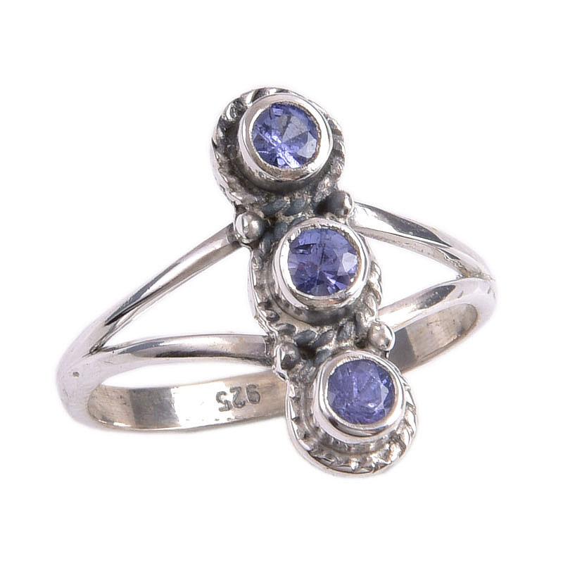 Natural Tanzanite Gemstone 925 Solid Sterling Silver Jewelry Ring Size 6 B7l93