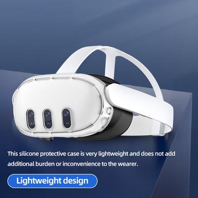 Силиконовый защитный чехол для VR-шлема, противоударный, прозрачная передняя панель, защитная крышка для Meta Quest 3
