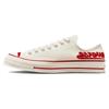 1970s Abrasion-Resistant Low-Top Canvas Shoes Unisex White Red