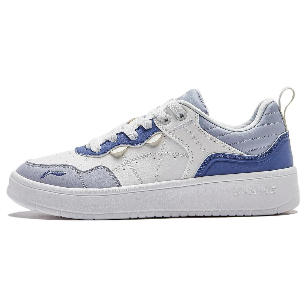Li-Ning Comfortable Versatile Wear-Resistant Low-Top Skate Shoes Women Sneakers White Blue AGCT406-3