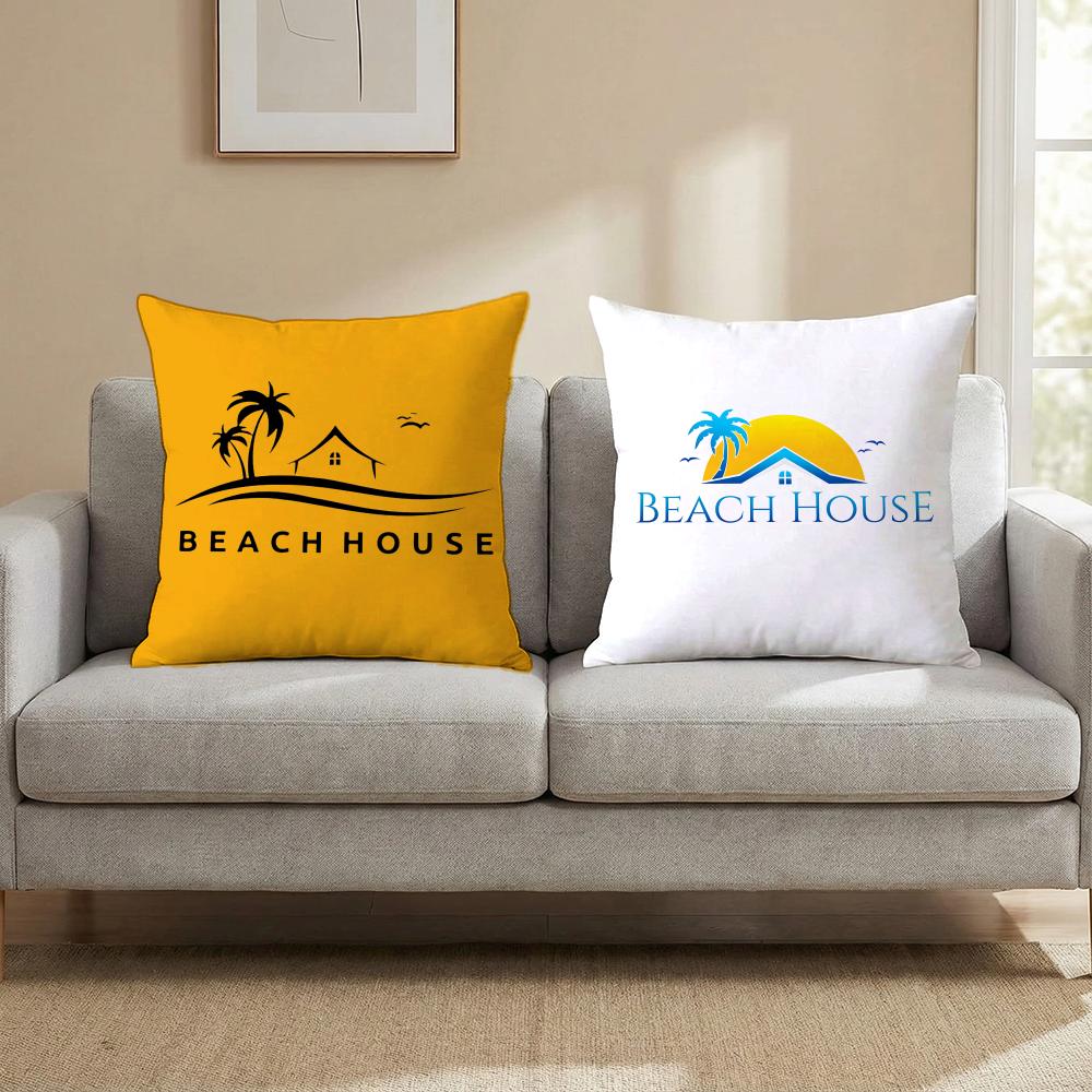 Indie Beach House Cushion Cover Cushion Cover Set 4Pcs 50X50 45X45 40X40 Pillowcase Decorative Sofa Home Decor