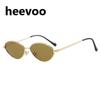 Роскошные Металлические Маленькие Солнцезащитные Очки Для Мужчин И Женщин Унисекс Дизайнерские Модные Солнцезащитные Очки Овальные Стильные Очки От Солнца