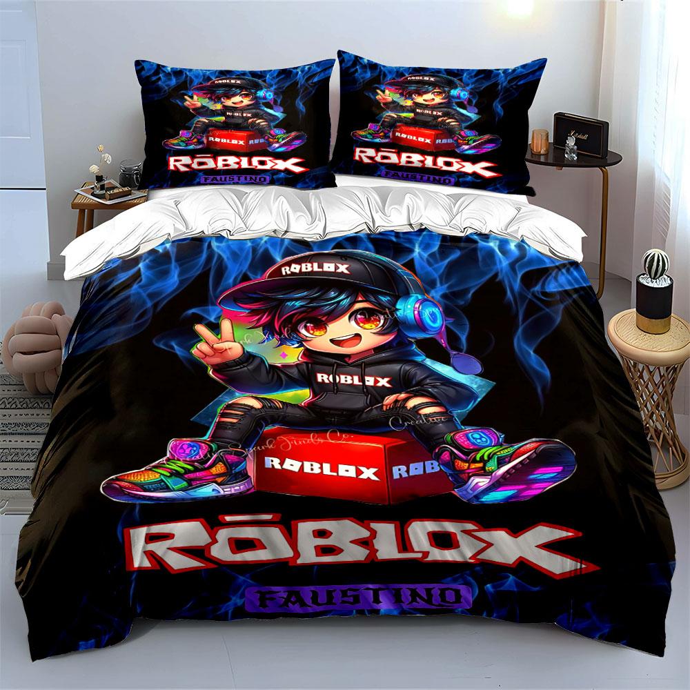 "Roblox Gamer Bedding Set" Bedding Duvet Cover Set Duvet Cover Pillowcases (1 * Duvet Cover 2 * Pillowcases, without duvet insert)