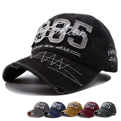 Унисекс Винтажная Бейсболка Женская Мужская 1985 Вышивка Хип-Хоп Snapback Кепка Стирка Хлопок Буква Уличная Одежда Кепки Мужские