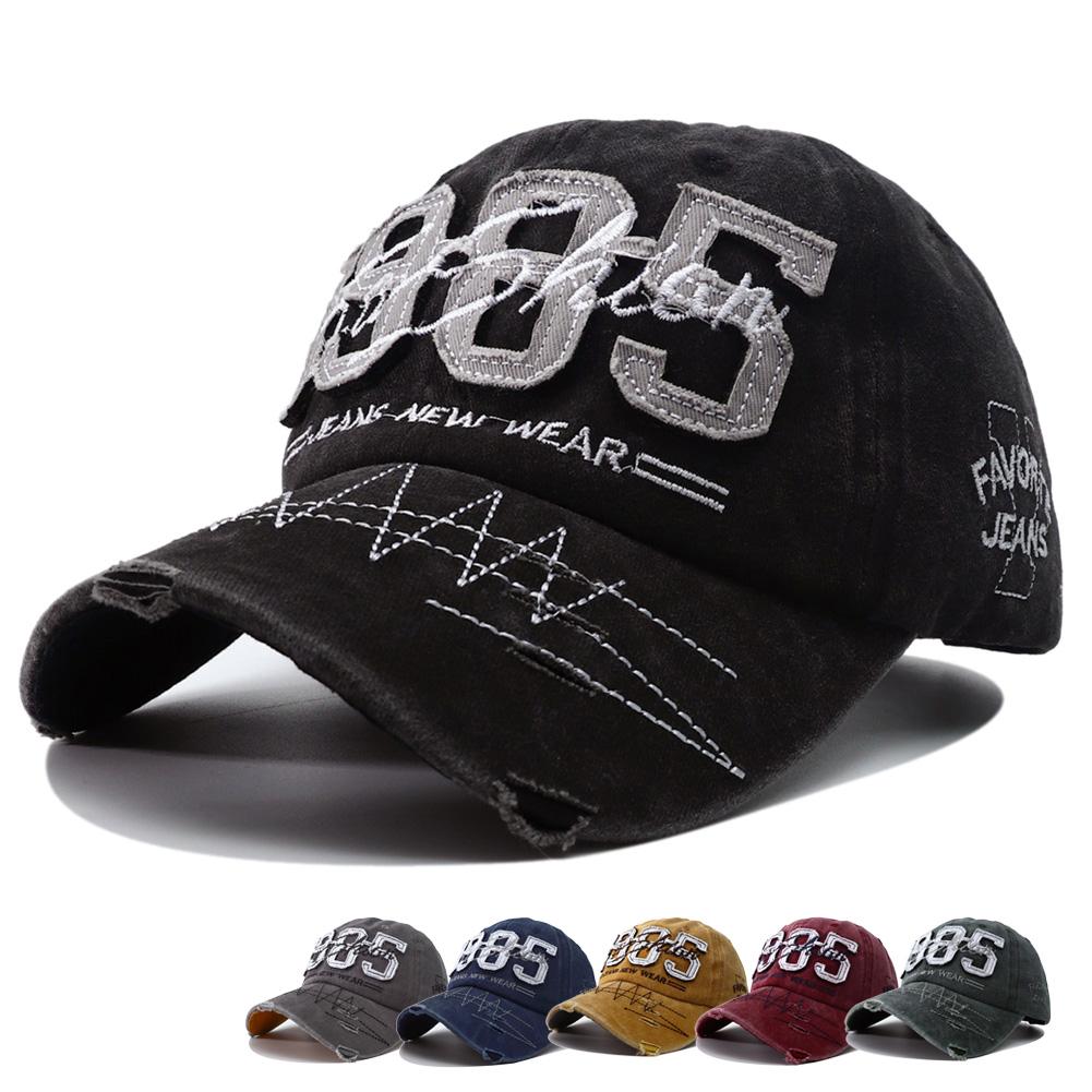 Стритвир Городской Стиль Уличный Надписи Алфавит Хлопок Стирка Кепка Snapback Регулируемая Hop Hip Стежки Вышивка 1985 Мужская Женская Кепка Бейсболка