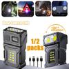 2/1Pcs Portable Flashlight 1200mAh Super Bright MINI USB Rechargeable LED Tail Magnet Torch with COB Emergency Light for Camping Hiking