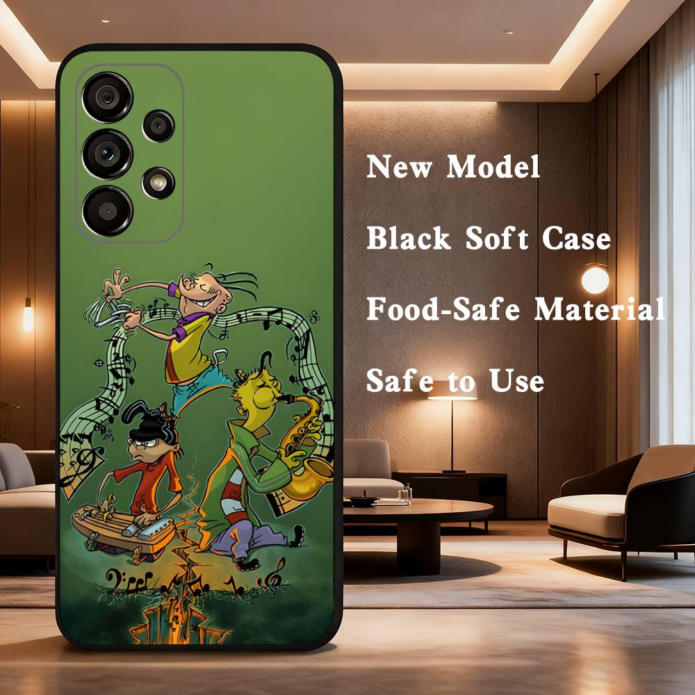 Cartoon Ed Edd N E-Eddy Phone Case For Samsung Galaxy A73,31,32,72,41,53,52,71,22,5G,Note,J7,8,9 Soft Black Cover