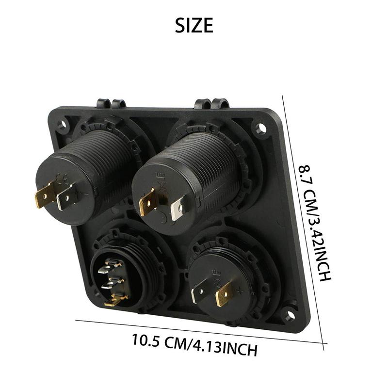 Автомобильное зарядное устройство 4 в 1, двойной сабвуфер и вольтметр 4,2 А, 12 В, прикуриватель и светодиодный выключатель, подходит для лодки, автофургона, грузовика