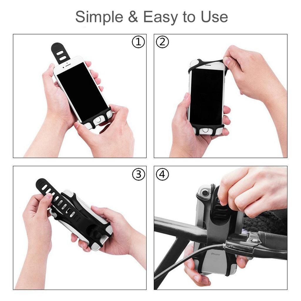 Universal Silicone Bike Bicycle Phone Holder Mobile Phone Motorcycle Handlebar Bracket Stand for iPhone 16 17 Pro Max Xiaomi 6