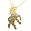 [P5823] - Handmade Gold 'Unicorn' Necklace - 20x17 Mm