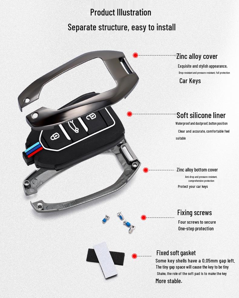 Compatible Key Case for DS Models (DS3, DS5, DS6, DS7, DS9, 4S, 5LS) New Energy Vehicles