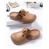 Женские летние полутапочки с закрытым носком, легкие одинарные туфли с пряжкой, сандалии на толстой подошве для ношения на улице