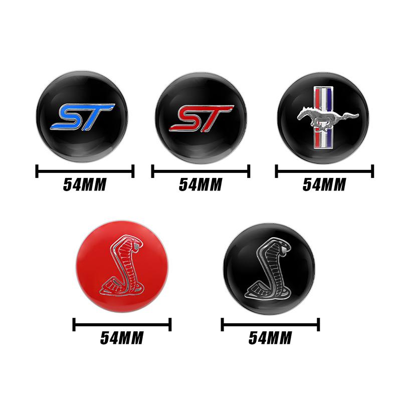 AJQ1 4PCS 54mm Car Wheel Center Caps Badge Logo For Ford S MAX Ranger Focus Fiesta Mondeo Kuga Mustang Escort KA MK2 Auto Accessories