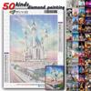 5D DIY Diamond Painting Kit Landscape Fireworks Pictures Of Rhinestones Diamond Embroidery Eiffel Tower Mosaic Home Decor