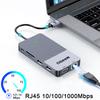 QGeeM Док-станция USB-концентратор 3.0 с тройным дисплеем, двойной HDMI VGA USB-адаптер-разветвитель для ноутбуков Xiaomi USB3.0-концентратор Аксессуары для ПК
