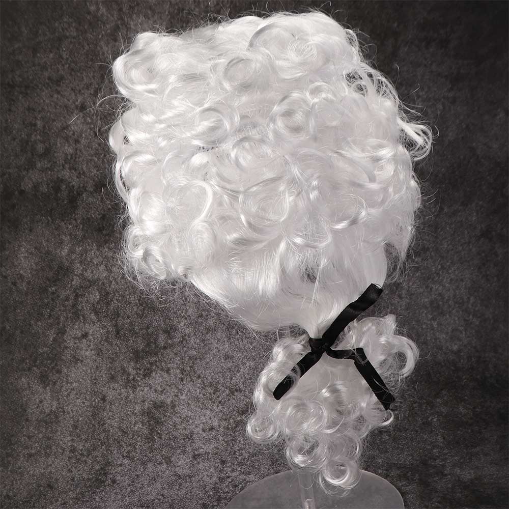 Curly Hair Judge Wig White Wig Lawyer Hair Prop Durable Halloween White Wave Wig Stage Costume