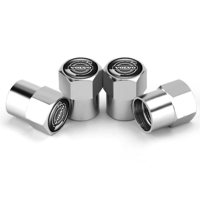 4PC Metal Car Tire Valve Cover Wheel Stem Air Cap Case For Volvo XC60 V50 V40 XC90 S60 S40 S80l V90 V60 EX90 S90 XC40 C40 S70 T6