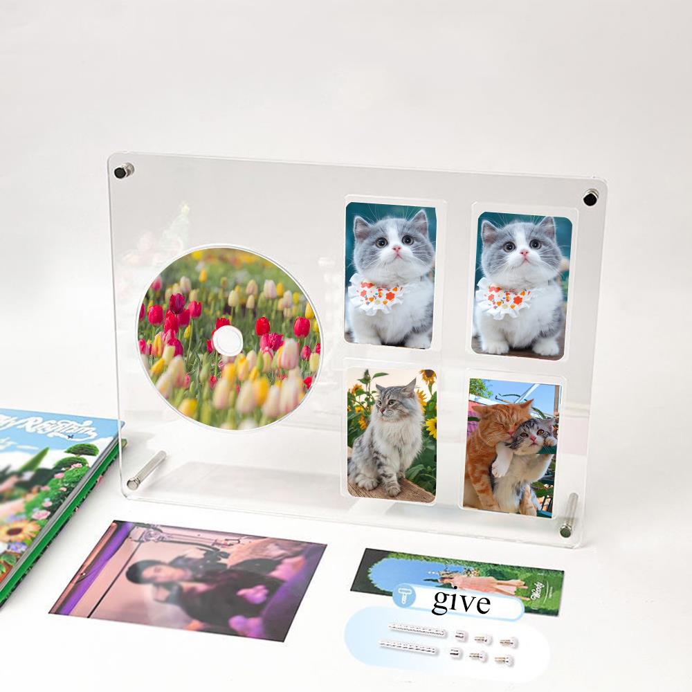Прозрачная рамка для CD Держатель плаката с фото айдола Акриловый защитный альбом для фото Фоторамка-подставка Держатель для фотокарточек Хранение CD