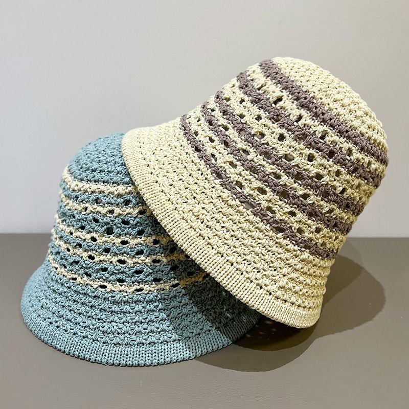 Новая летняя полосатая панама, женская дышащая шляпа, шляпа от солнца, модная панама, панама, шляпа от солнца