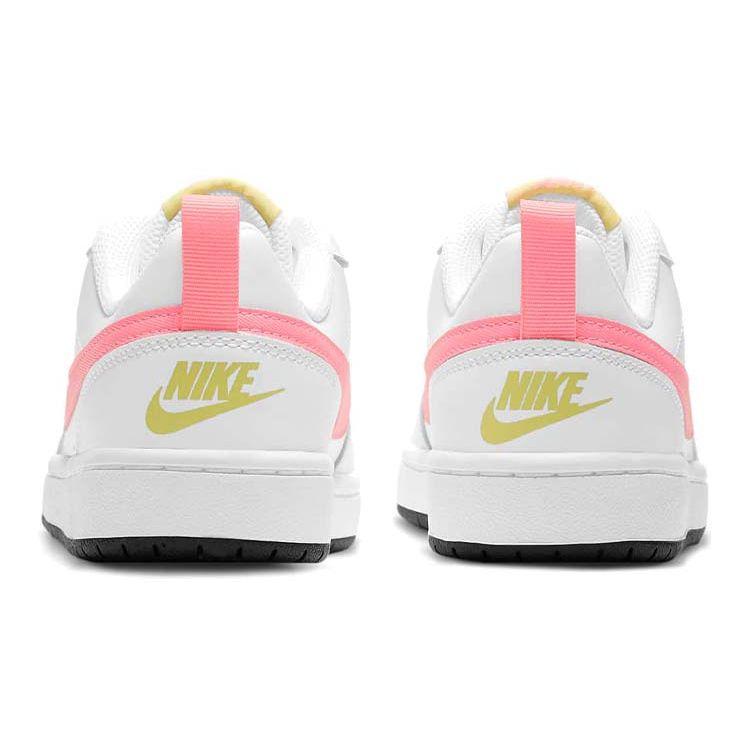 Nike Детские кроссовки Court Borough Low 2 GS White Sunset Pulse Light-Zitron Black BQ5448-108