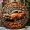 Винтажный металлический плакат с изображением маслкара General Lee, копия, 20x20 см, оранжево-черный, настенный декор, гараж