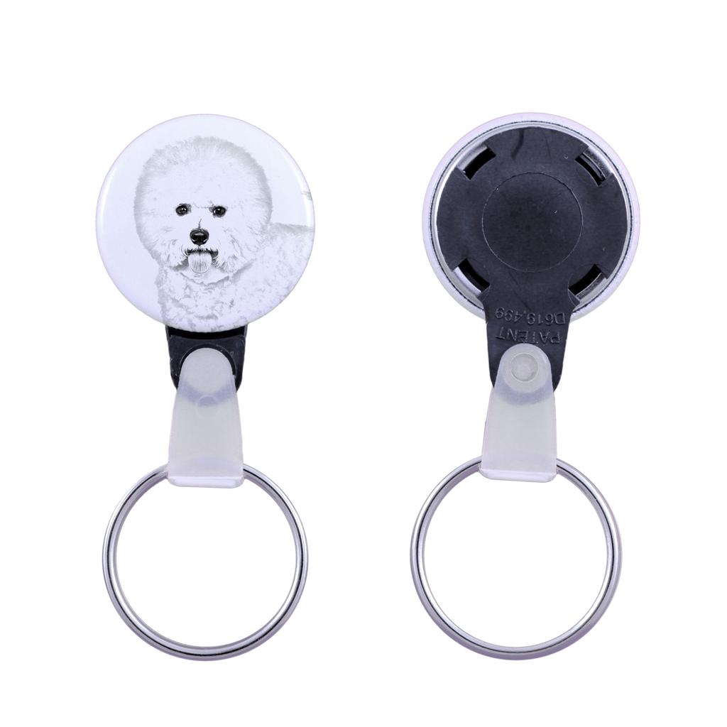 Bichon Frise, Bichon Tenerife, Bichon a Poil Frise - Keychain with a Dog Portrait, Pendant with the Brand's Own Art-Dog Graphics