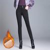 2022 Winter Fashion Skinny Stretch Fleece Pencil Pants High Waist Trousers Female Thickening Warm Leisure Pants Simple For Women