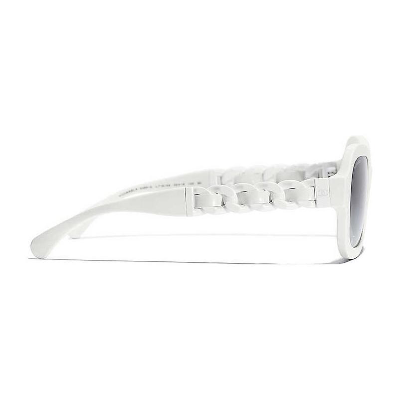 CHANEL Classic Comfort Driving Acetate Frame Butterfly Sunglasses Women's White