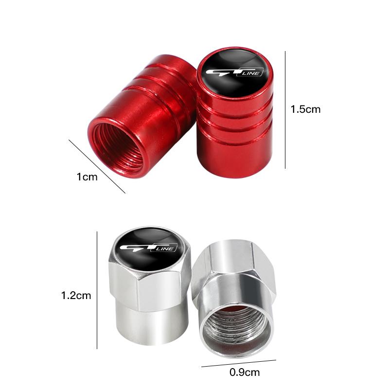 AABIX1 4Pcs Tire Valve Caps Aluminum Car Wheel Stem Air Valve Caps For Kia Picanto GT-Line Ceed Sportage Rio ProCeed Niro Morning Forte