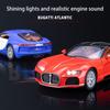 1/24 масштаб Bugatti Atlantic Supercar, литая под давлением модель автомобиля, игрушечный автомобиль с откатным механизмом со звуком и светом для детей, коллекция подарков для мальчиков и девочек