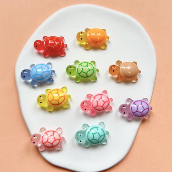 20 шт. Миниатюрная светящаяся фигурка черепахи, светящаяся в темноте, маленькая красочная модель черепахи, миниатюрная статуэтка животного из смолы, украшение, сувениры для вечеринки