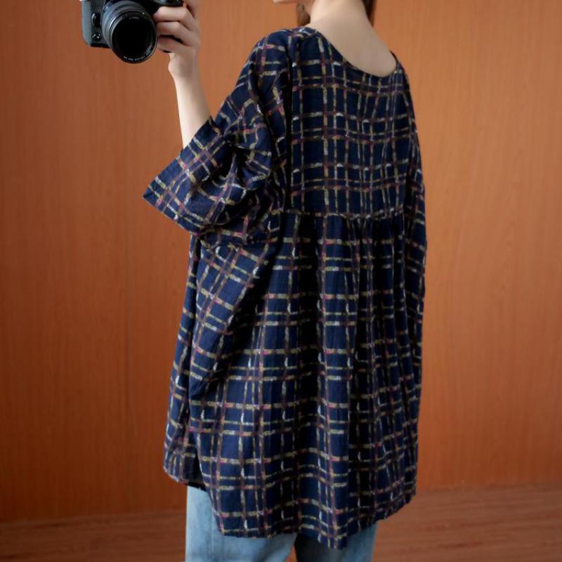 Johnature Korean Loose Plus Size Autumn Simple Comfortable Women Tops