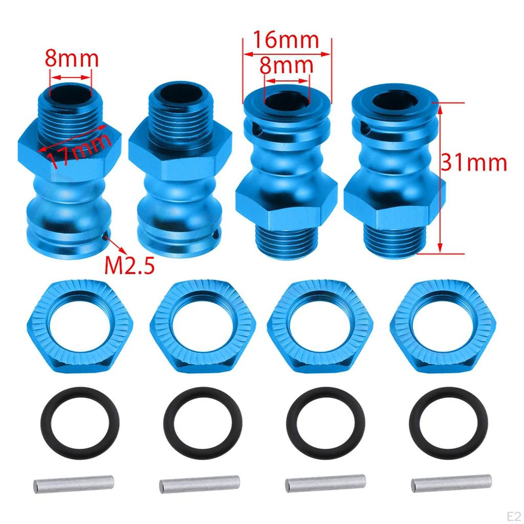 Car Wheel Hub Adaptor 4Pcs MM Metal Upgrade Parts for HPI HSP ZD CC0/8 Truck