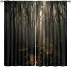 "Shadow Woods" Curtains – Dark Trees & Misty Light, Rod Pocket Drapes for Bedroom or Living Room  2pc 42x63in