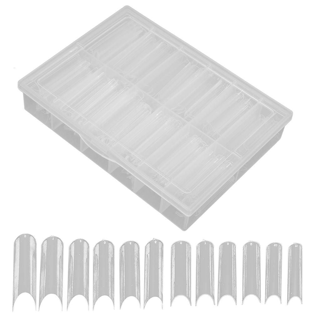 240 шт. Накладные типсы для ногтей Очень длинные Прозрачные Искусственные типсы для ногтей для домашнего DIY салонаПрозрачные