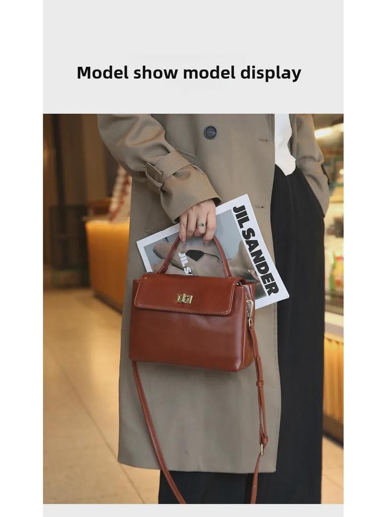 Genuine Leather Women's Messenger Bag - 2024 Autumn/Winter High-Quality, Fashionable, Versatile Shoulder Handbag